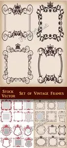 Stock Vector - Set of Vintage Frames