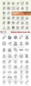 Vectors - Bakery Black Icons Set