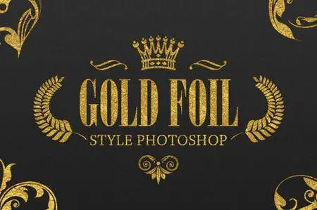 CreativeMarket - 36 Gold Foil Style Photoshop