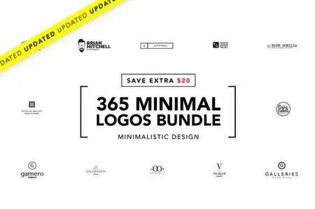 CreativeMarket - 365 Minimal Logos Bundle UPDATED!