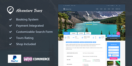 ThemeForest - Adventure Tours v3.1.2 - WordPress Tour/Travel Theme - 12781942