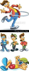 Funny cartoon boys