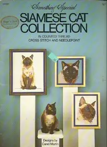 Siamese cat collection in counted thread cross stitch and needlepoint