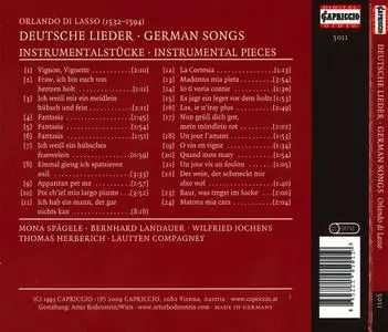 Mona Spägele, Bernhard Landauer, Wilfried Jochens - Orlando di Lasso: German Songs, Instrumental Pieces (2009)