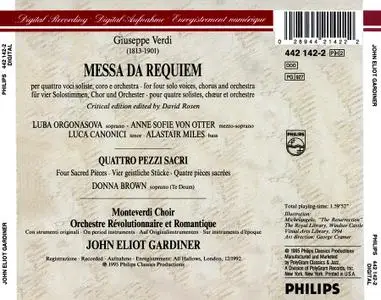 John Eliot Gardiner, Orchestre Révolutionnaire et Romantique - Verdi: Messa da Requiem, Quattro pezzi sacri (1995)