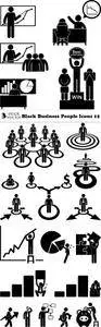 Vectors - Black Business People Icons 12