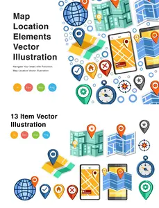 EE - Map Location Elements Vector Illustration A5LTH4X