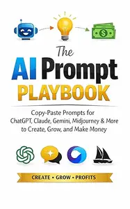 The AI Prompt Playbook: Copy-Paste Prompts for ChatGPT, Claude, Gemini, Midjourney & More to Create, Grow, and Make Money