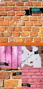 Realistic backgrounds grunge old wall vector 2