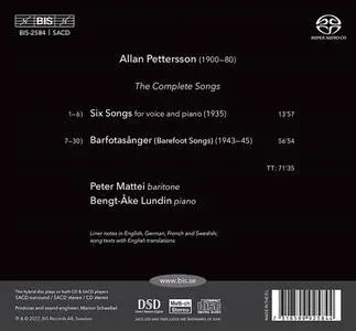 Peter Mattei, Bengt-Åke Lundin - Allan Pettersson: Barfotasånger (Complete Songs) (2022)