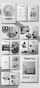 Interior Design Catalog Layout with Brown Accents 541050024