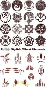 Vectors - Stylish Wheat Elements