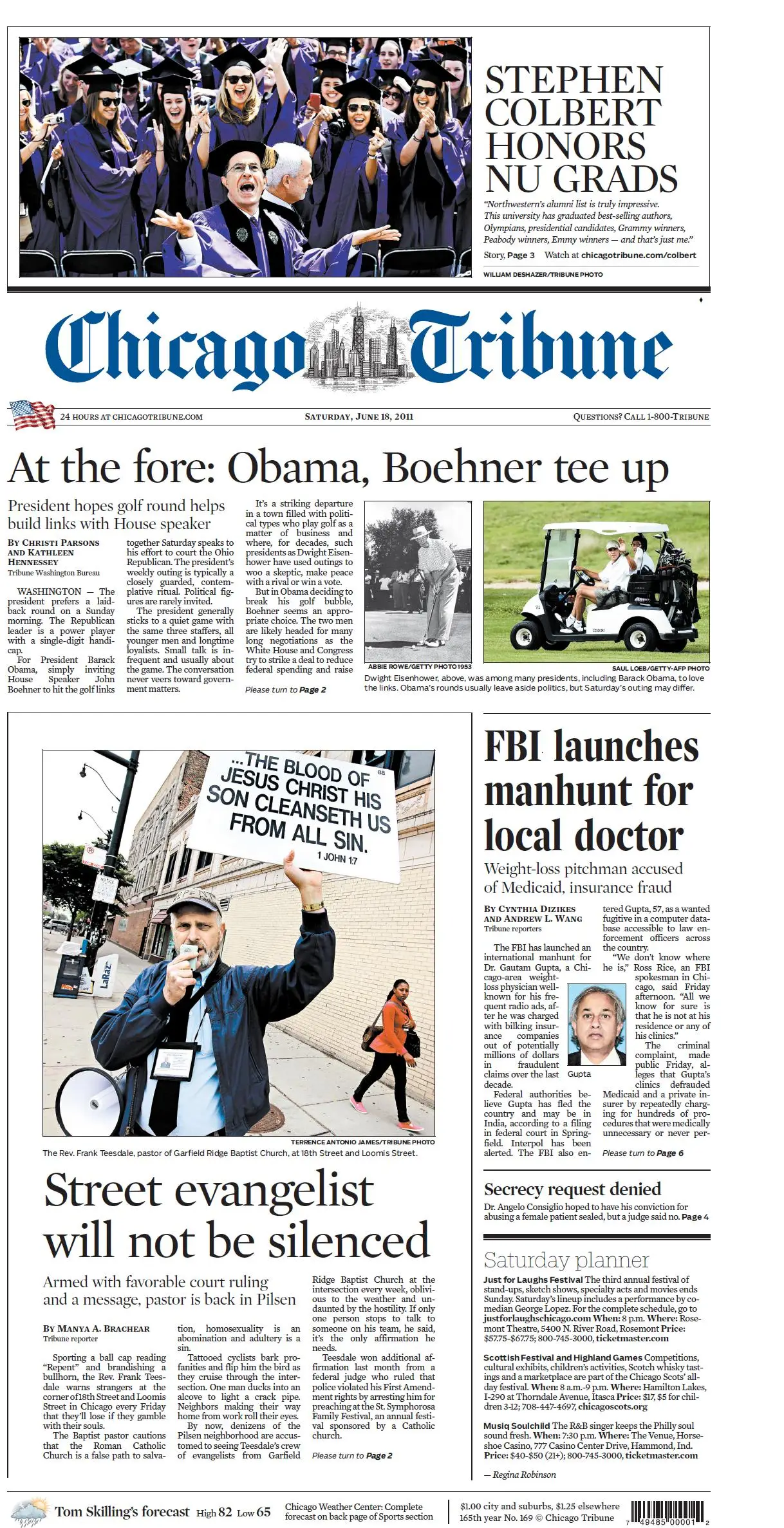 CHICAGO TRIBUNE 18 JUNE 2011