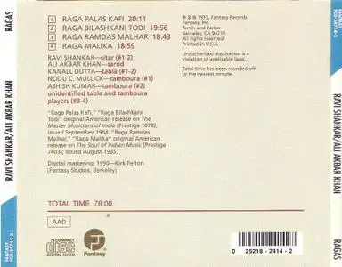 Ravi Shankar and Ali Akbar Khan - Ragas [1964-65r] (1973)