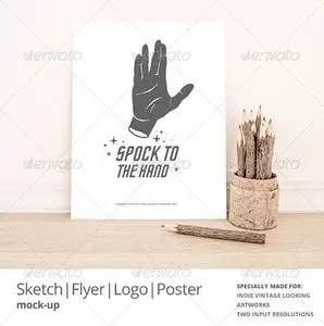 GraphicRiver - Flyer Logo Illustration Vintage Mock-Up