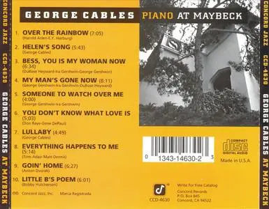 George Cables - At Maybeck (1994) {Concord Jazz ‎CCD-4630}