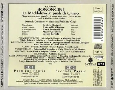 Roberto Gini, Ensemble Concerto - Giovanni Bononcini: La Maddalena a piedi di Cristo (1999)