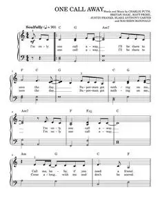 One Call Away - Charlie Puth (Easy Piano)