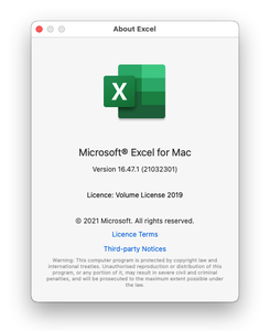 Microsoft Excel 2019 for Mac v16.47.1 VL Multilingual