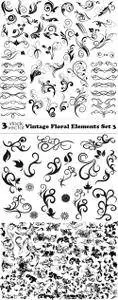 Vectors - Vintage Floral Elements Set 3