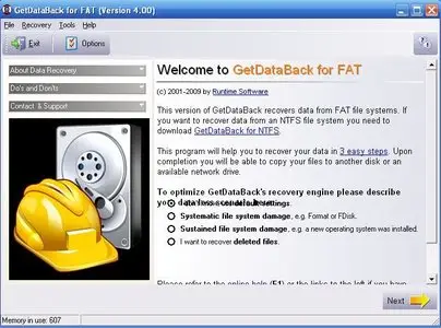 Runtime GetDataBack for FAT / NTFS En-Fr-De 4.00 Portable