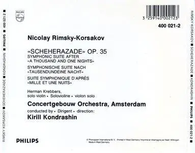 Herman Krebbers, Amsterdam RCO, Kirill Kondrashin - Nikolai Rimsky-Korsakov: Scheherazade, Op. 35 (1980)