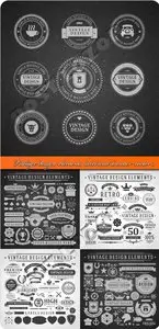 Vintage design elements label and banner vector 3