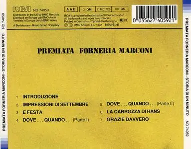 PREMIATA FORNERIA MARCONI (PFM) Storia Di Un Minuto