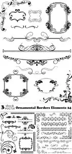 Vectors - Ornamental Borders Elements 24