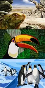 Graphics - Lizard Bird Penguins