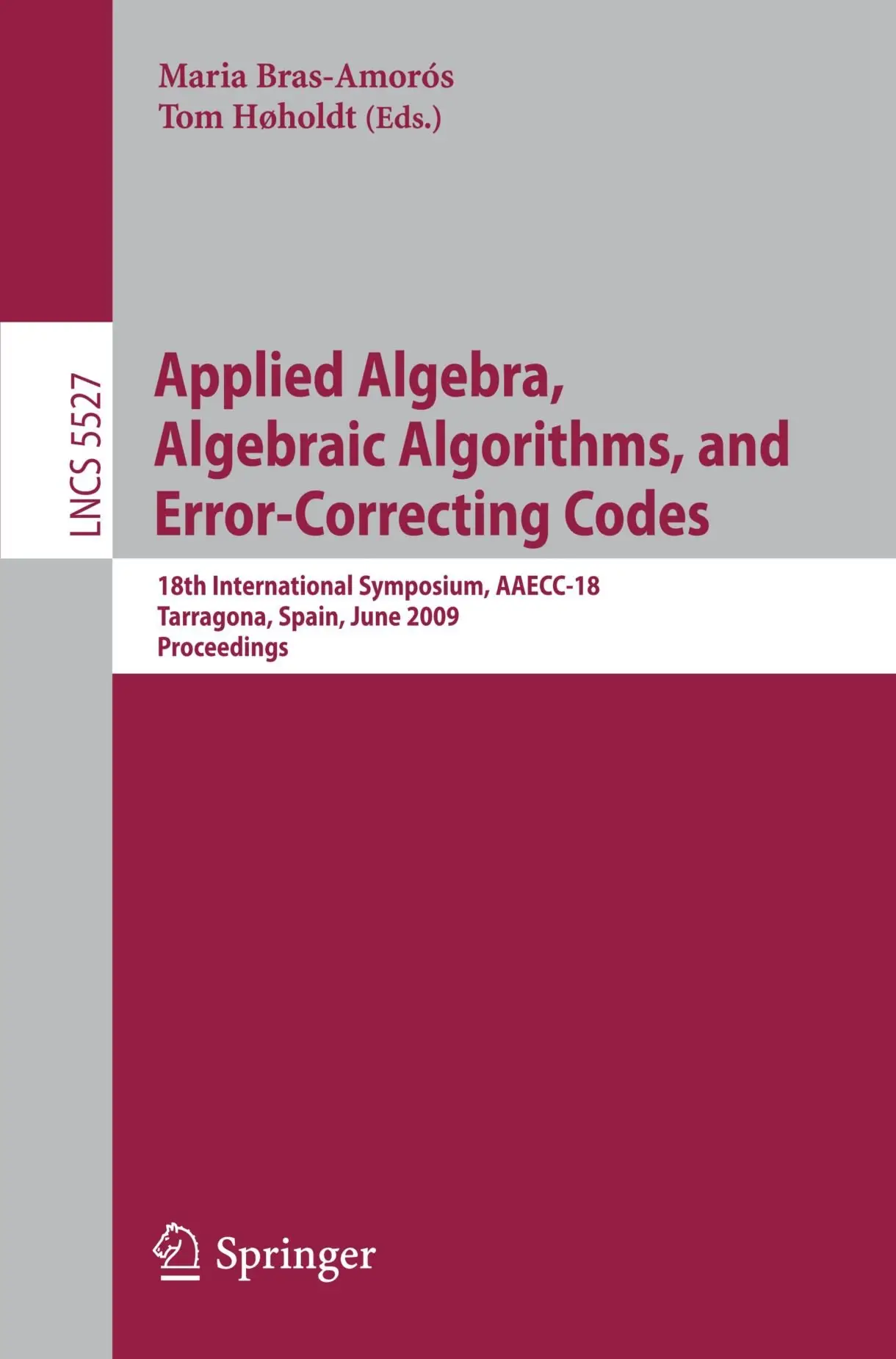 Applied Algebra, Algebraic Algorithms and Error-Correcting Codes