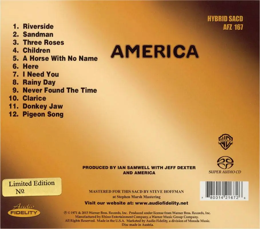 Песня 1 америка. 1971 - America. America America 1971 AFZ 167. America обложки альбомов. America a Horse with no name.