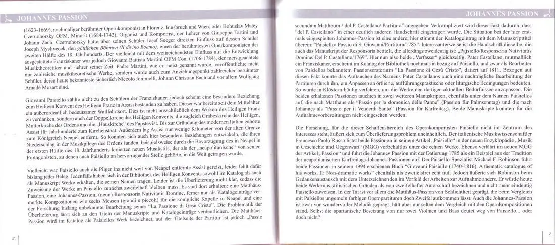 Paisiello - Passio di San Giovanni (L'Arte del Mondo, Ehrhardt) (2009)