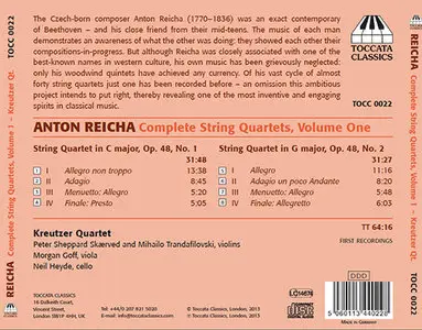 Anton Reicha - Kreutzer Quartet - Complete String Quartets, Vol. 1 (2013,Toccata Classics # TOCC 0022)