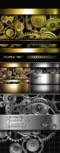 Techno Metallic Backgrounds Vector