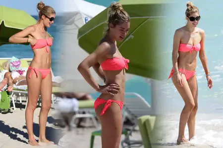 Doutzen Kroes - Bikini candids at the beach March 22-24, 2012