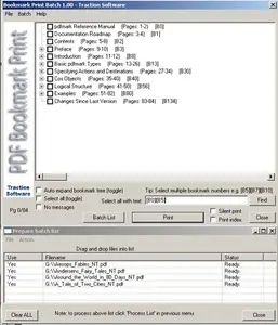 Traction Software PDF Bookmark Print Batch 1.16