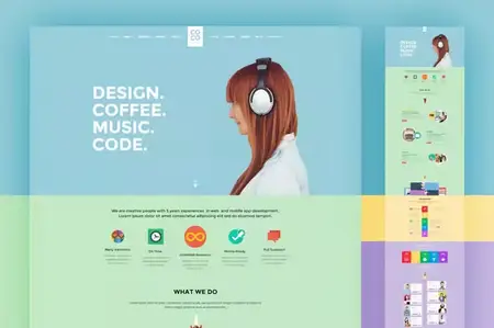 Creative Flat Portfolio Theme - PSD Template