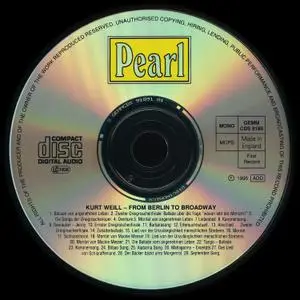 Kurt Weill - Kurt Weill from Berlin to Broadway (1995) {2CD Set, Pearl GEMM CDS 9189}