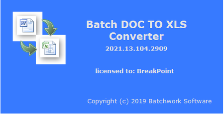 Batch DOC TO XLS Converter 2021.13.104.2909