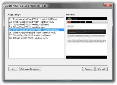 PVII Luna CSS PagePack 1.10 For Dreamweaver