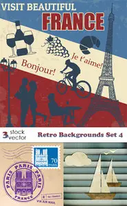 Vectors - Retro Backgrounds Set 4