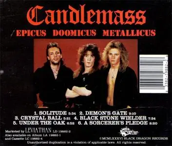 Candlemass - Epicus Doomicus Metallicus (1986) {1988 Black Dragon/Leviathan}