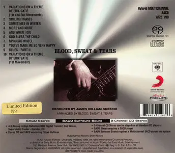 Blood, Sweat & Tears - Blood, Sweat & Tears (1969) [2014 Audio Fidelity SACD AFZ5 198]