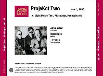 King Crimson ProjeKct Two - I.C. Light Music Tent, Pittsburgh - June 01, 1998 (2005) {2CD DGM 16/44 Official Digital Download}