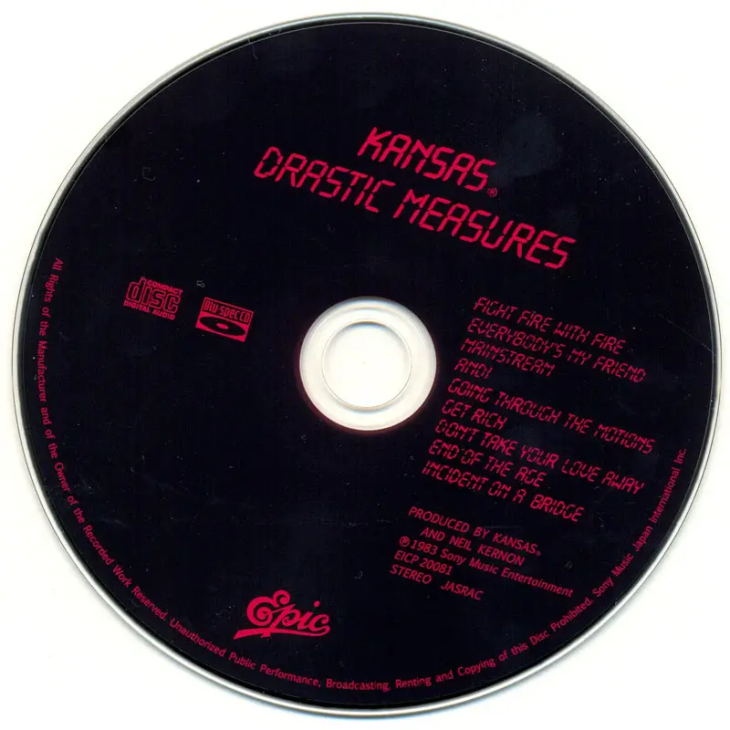 Kansas - Drastic Measures (1983) [Epic EICP 20081, Japan] / AvaxHome