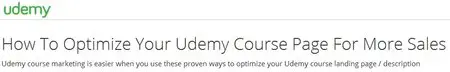 How To Optimize Your Udemy Course Page For More Sales