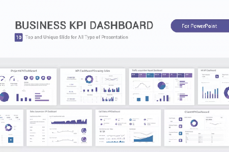 Business KPI Dashboard Model PowerPoint Template
