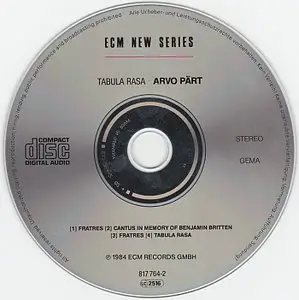 Arvo Part - Tabula Rasa (1984) {ECM 1275}