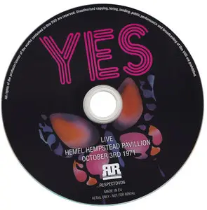 Yes - Live Hemel Hempstead Pavillion October 3rd 1971 (2014) Re-up